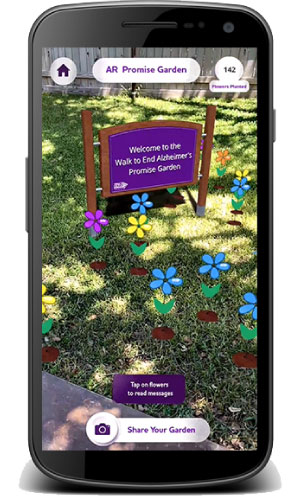 Innovative technology will allow Walk to End Alzheimer’s participants to experience Promise Garden from their phones.